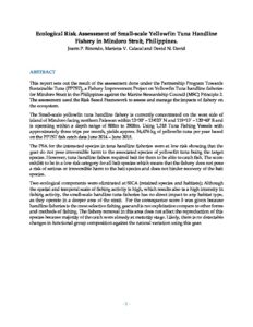 Ecological Risk Assessment of Tuna Handline Fisheries in Mindoro Strait
